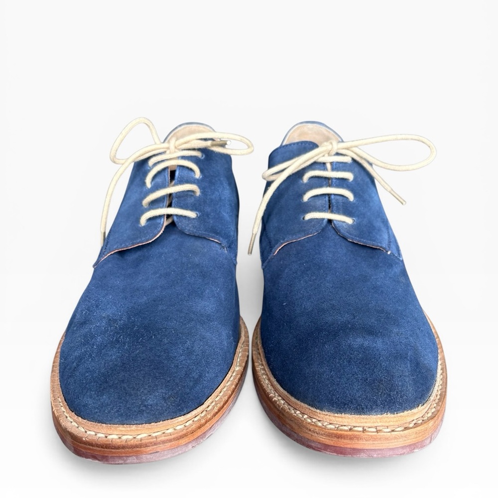 Beckett Simonon Blue Suede Derby Shoes | Lug Sole | Size 12 | Good Condition - Picture 3 of 13